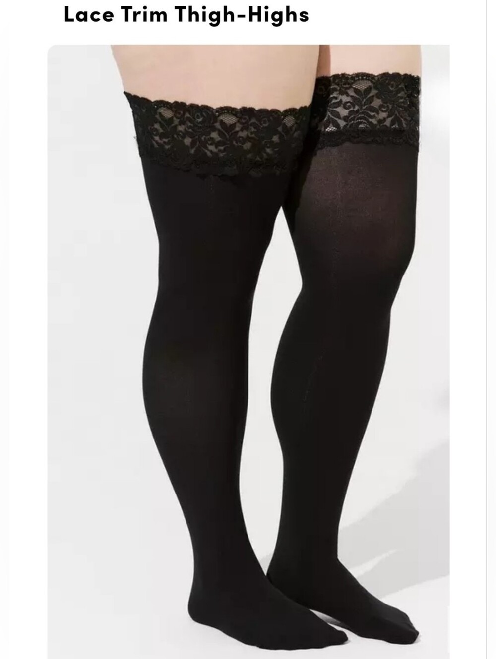 NEW Torrid Size 1X-2X Lace Trim Thigh-Highs Black CX-3893